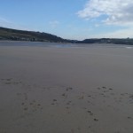 A deserted Crantock Beach