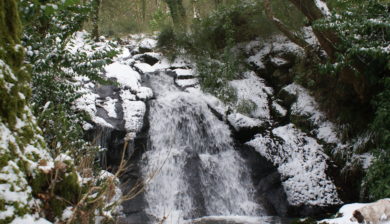 A snowy Darrynane waterfall, not seen very often in the last 20 years